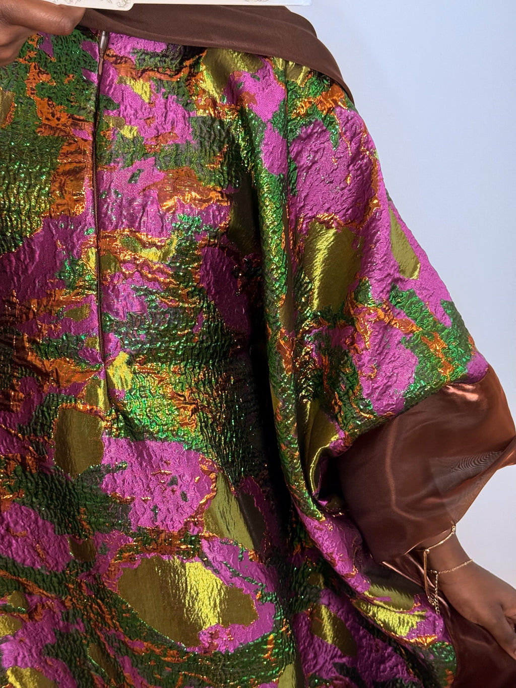 ABAYA BROCARD ORGANZA - Vert/ Violet