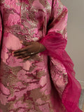 ABAYA BROCARD ORGANZA - Rose
